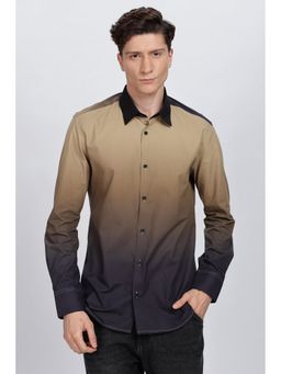 Eszett - Men Beige Ombre Full Sleeves Casual Shirt