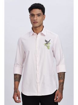 Eszett - Men Pink Solid Full Sleeves Casual Shirt