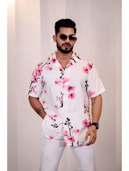 Eszett - Men White Floral Printed Casual Shirt