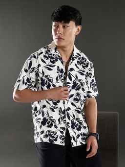 Eszett - White Men Half Sleeves Casual Shirt