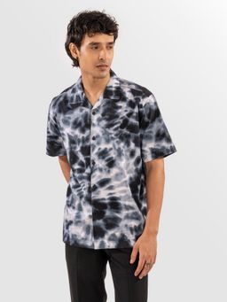 Eszett - Men Blue Cotton Tie & Dye Casual Shirt