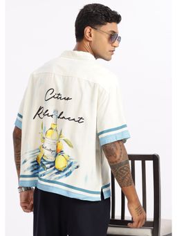 Eszett - Men White Half Sleeves Casual Shirt