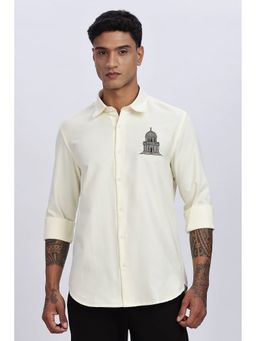 Eszett - Men Yellow Solid Full Sleeves Casual Shirt