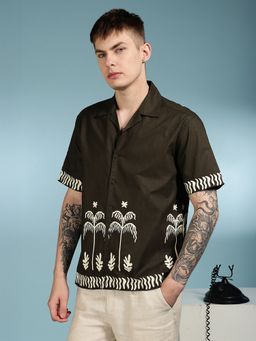 Eszett - Men Black Printed Half Sleeves Casual Shirt