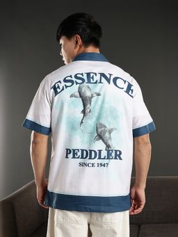 Eszett - Men White Colorblock Half Sleeves Casual Shirt