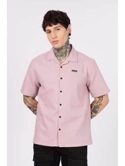 Eszett - Classic Textured Fabric Pink Shirt