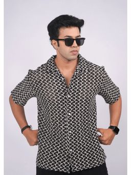 Eszett - Men Black Half Sleeves Casual Shirt