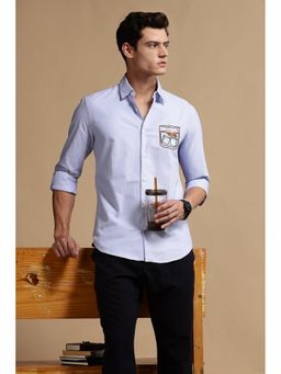 Eszett - Men Blue Printed Full Sleeves Casual Shirt