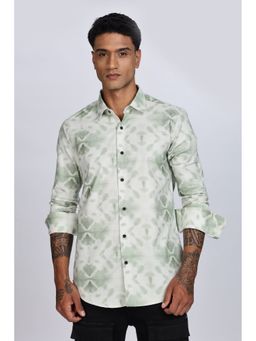 Eszett - Men White Abstract Full Sleeves Casual Shirt