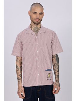 Eszett - Men Brown Solid Half Sleeves Casual Shirt