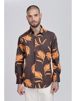 Eszett - Brown Floral Full Sleeves Casual Shirt