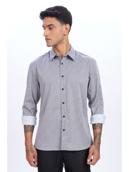 Eszett - Men Grey Printed Full Sleeves Casual Shirt