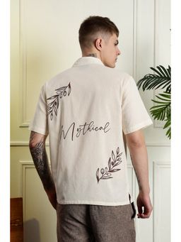 Eszett - Men Cream Printed Half Sleeves Casual Shirt