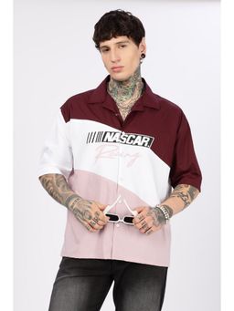 Eszett - Nascar Racing Cut and Sew Oversized White Shirt