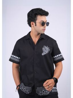 Eszett - Black Floral Half Sleeves Casual Shirt
