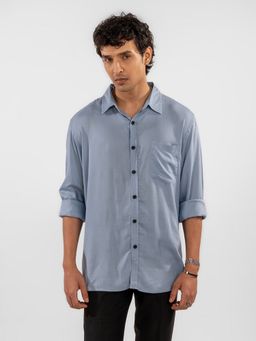 Eszett - Men Blue Viscose Rayon Solid Casual Shirt