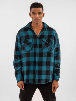 Eszett - Men Blue Cotton Checks Casual Shirt