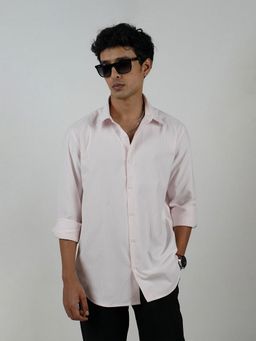 Eszett - Men Pink Cotton Stripes Casual Shirt