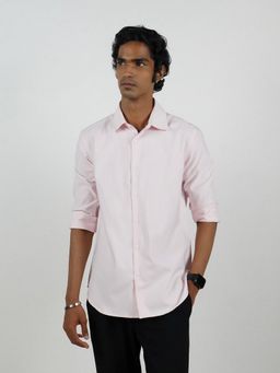 Eszett - Men Pink Cotton Solid Casual Shirt