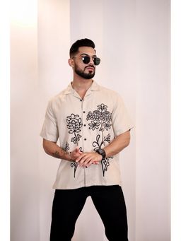 Eszett - Men Self Design Self Design Half Sleeves Casual Shirt