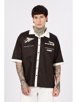 Eszett - Racing Oversized Cotton Black Shirt