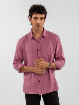 Eszett - Men Mauve Viscose Rayon Solid Casual Shirt