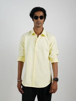 Eszett - Men Yellow Cotton Solid Casual Shirt