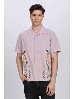 Eszett - Men Pink Floral Half Sleeves Casual Shirt