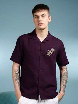 Eszett - Spice Embroidery Cuban Purple Shirt