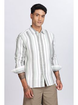 Eszett - Men Multi Color Cotton Stripes Casual Shirt