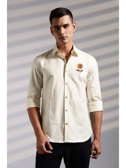 Eszett - Sunflower Embroidery White Shirt