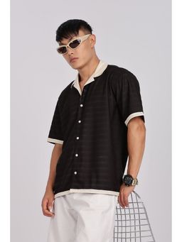Eszett - Black Stripes Half Sleeves Casual Shirt