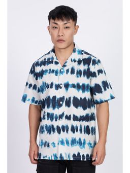 Eszett - Cubic Sun Printed Off White Cuban Shirt