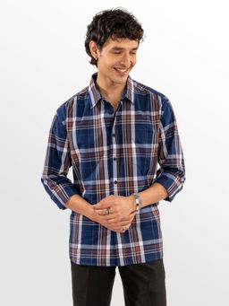Eszett - Men Multi Color Cotton Checks Casual Shirt