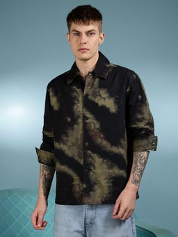 Eszett - Men Black Printed Full Sleeves Casual Shirt