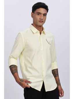 Eszett - Men Yellow Solid Full Sleeves Casual Shirt