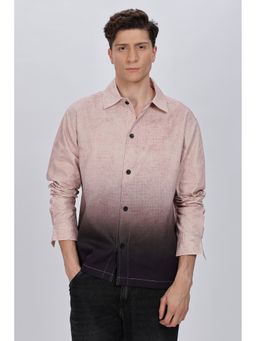 Eszett - Men Maroon Ombre Full Sleeves Casual Shirt