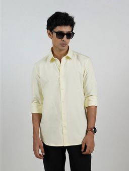 Eszett - Men Yellow Stripes Full Sleeves Casual Shirt