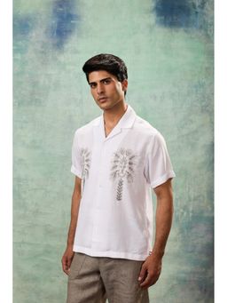 MH&Y - White Half Sleeve Resort Collar Shirt