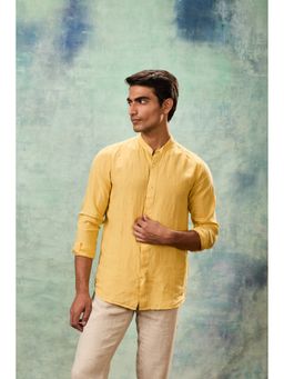 MH&Y - Yellow Full Sleeve Mandarin Collar Shirt