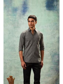 MH&Y - Charcoal Grey Full Sleeve Safari Shirt