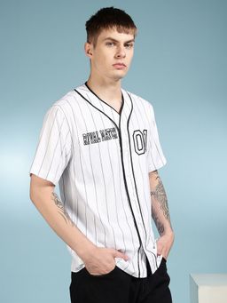 Eszett - White Stripes Men Half Sleeves Casual Shirt