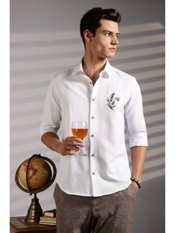 Eszett - Lavender Embroidery Cream Shirt