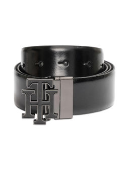Tommy Hilfiger - Men Galena Leather Reversible Belt - Black & Grey