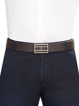 Tommy Hilfiger - Men Meredith Leather Reversible Belt - Brown & Navy Blue