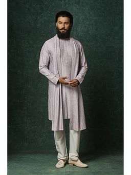 VANSHIK - Silk Lavender Kurta With Pant And Dupatta