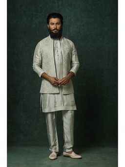 VANSHIK - Silk Green Kurta with Pant and Jacket