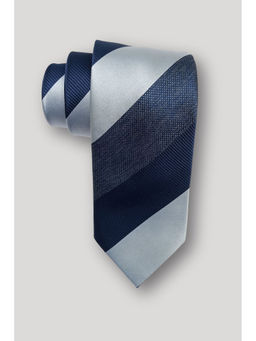 The Tie Hub - Classic Formal Stripe Silk Blue Necktie