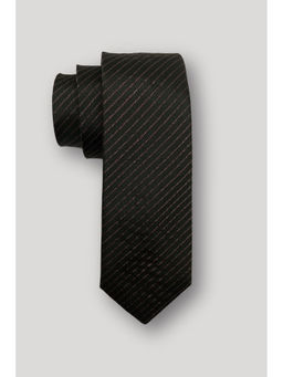 The Tie Hub - Classic Formal Stripe Silk Black Necktie