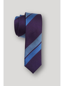 The Tie Hub - Classic Formal Stripe Silk Purple Necktie